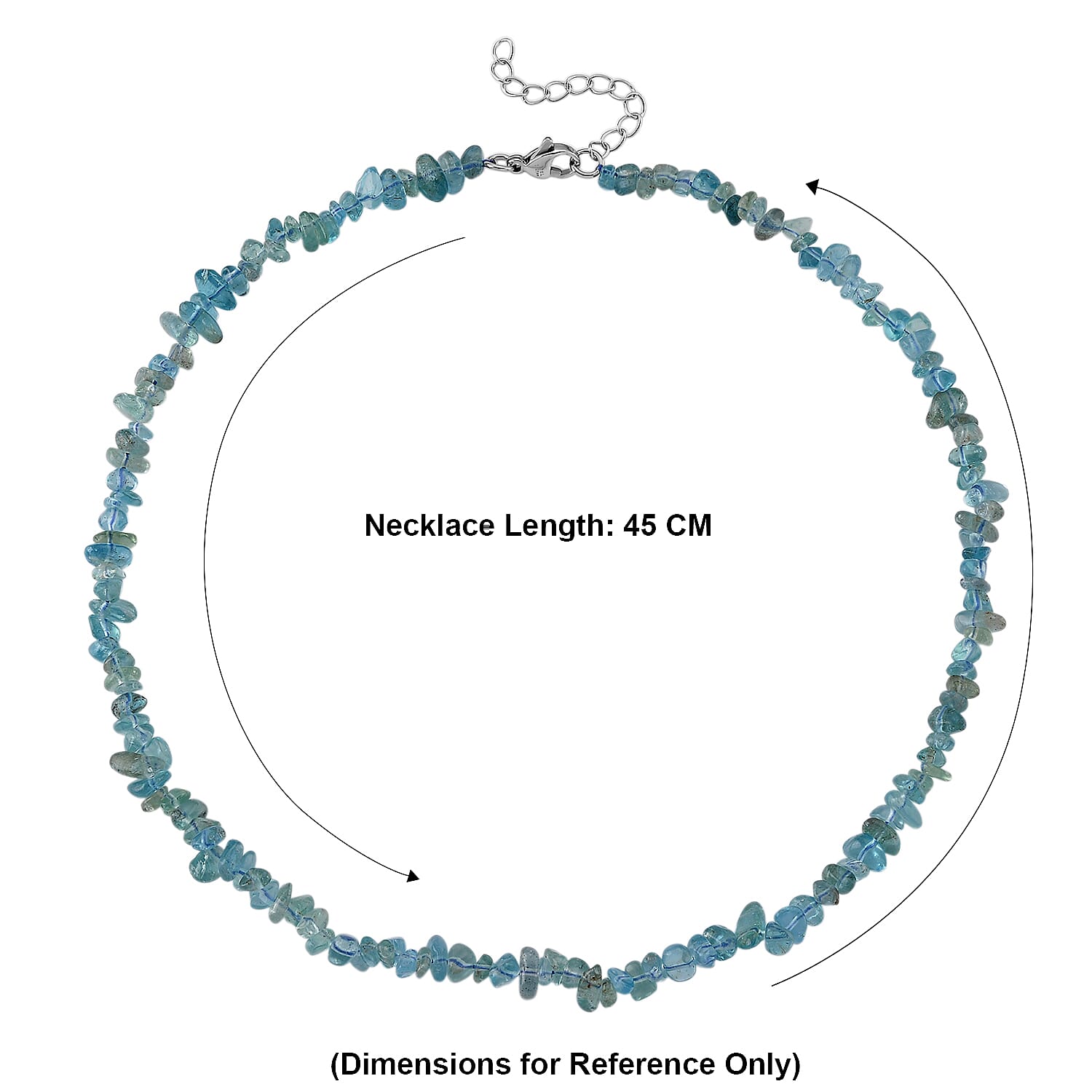 Apatite Adjustable  Necklace (Size - 18-2 Ext) 90.00 Ct.