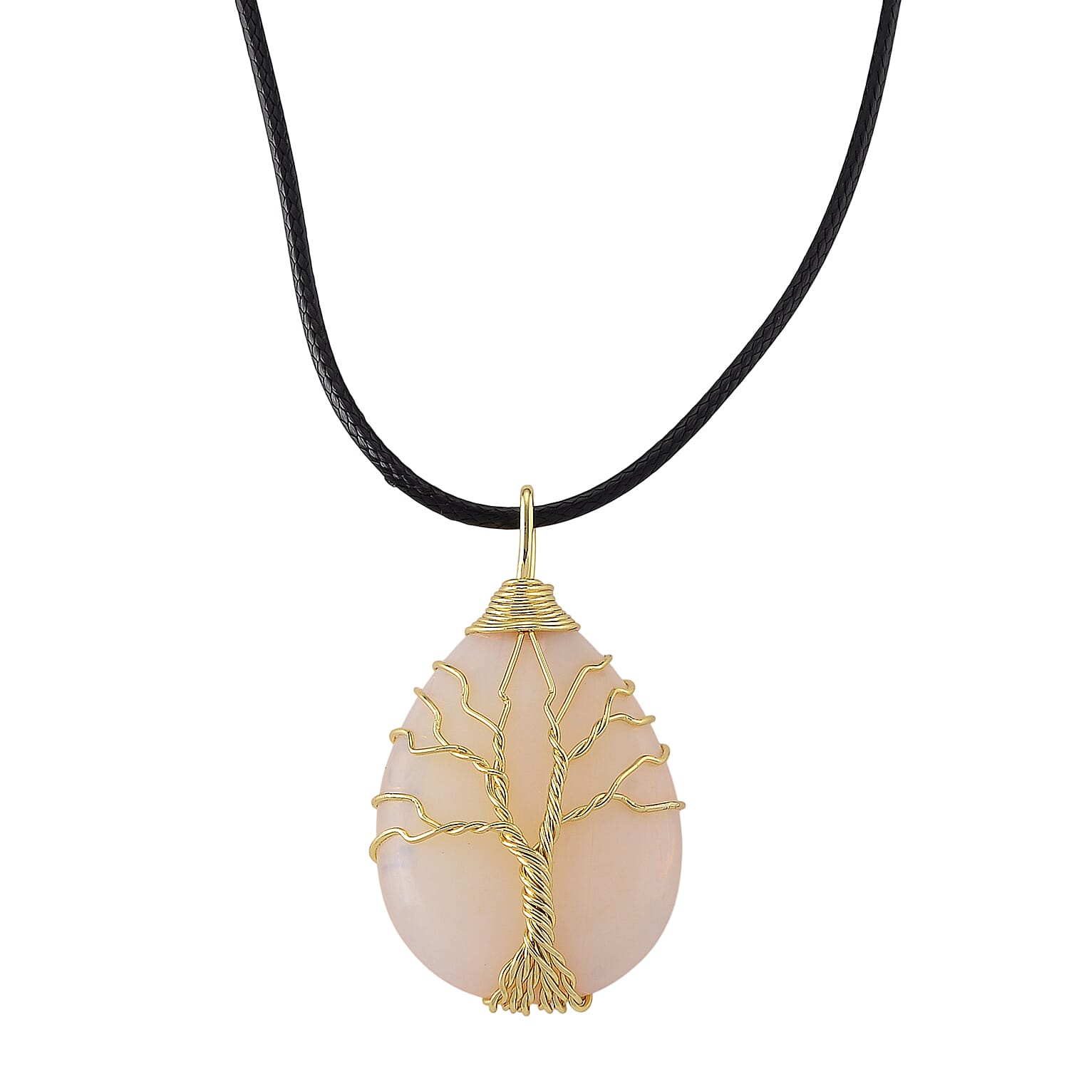 Opalite Tree of Life Adjustable Drop Necklace (Size - 17.5-2 Ext) 45.00 Ct.