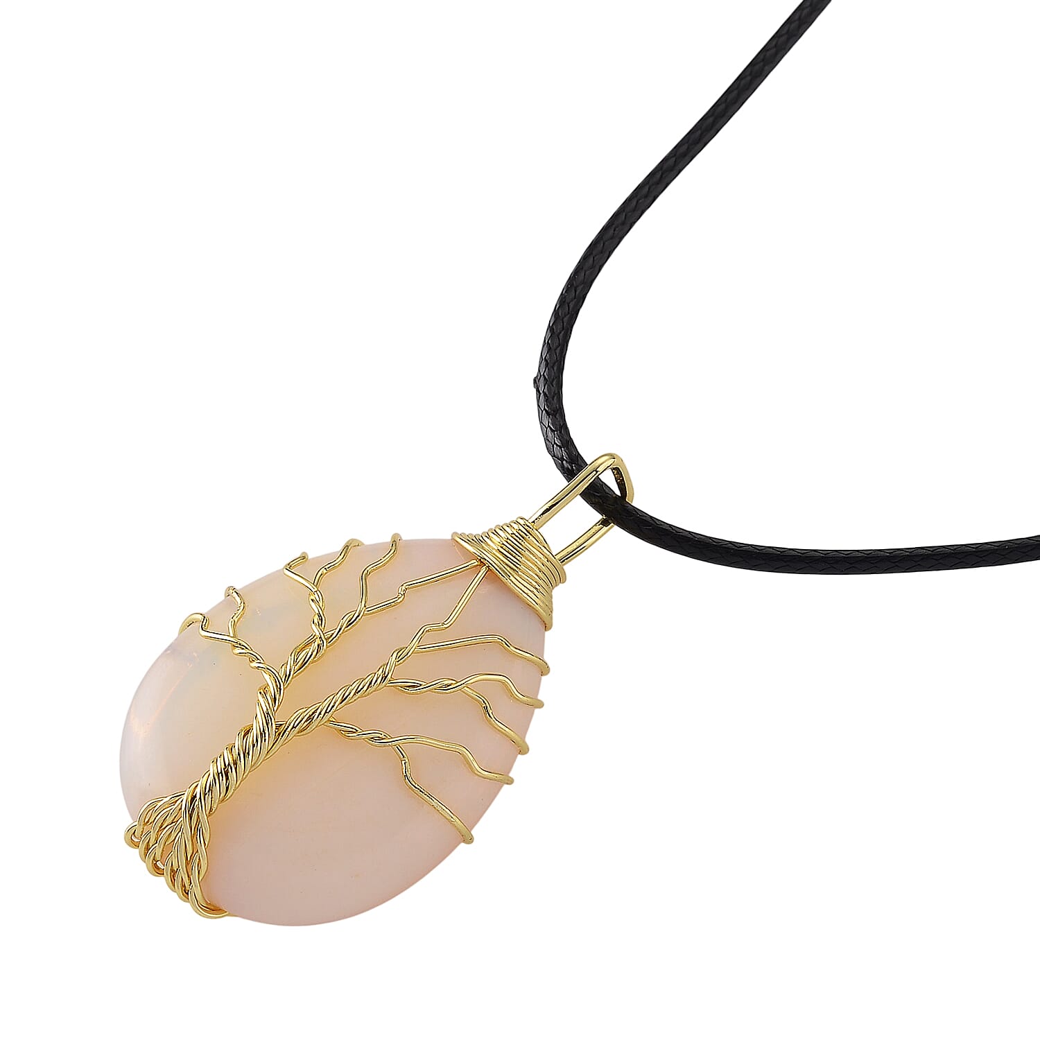 Opalite Tree of Life Adjustable Drop Necklace (Size - 17.5-2 Ext) 45.00 Ct.