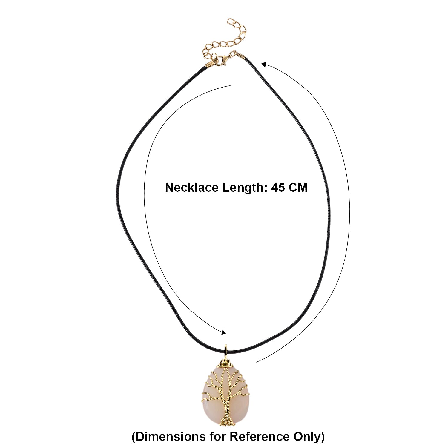 Opalite Tree of Life Adjustable Drop Necklace (Size - 17.5-2 Ext) 45.00 Ct.