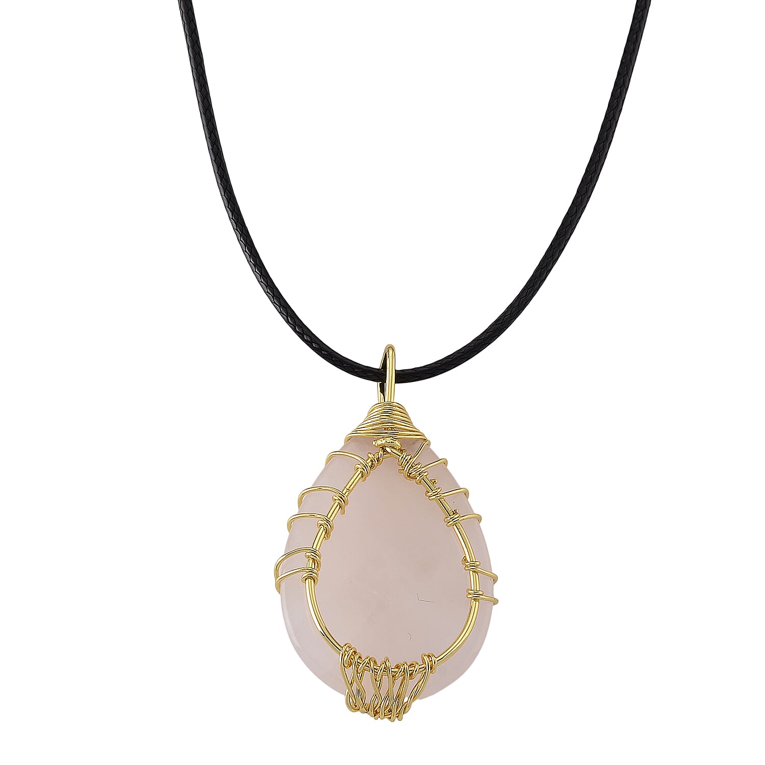 Rose Quartz Tree of Life Adjustable Drop Necklace (Size - 17.5-2 Ext) 45.00 Ct.