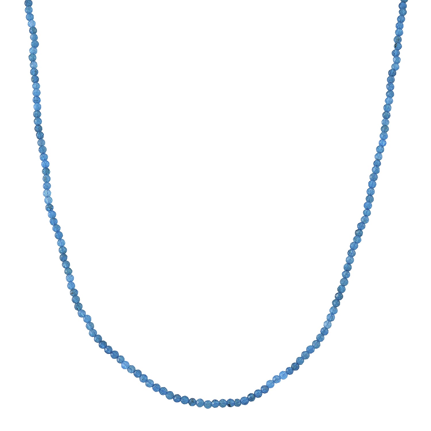 D'Joy - Apatite Beads Adjustable Necklace (Size - 18-2 Ext) in Rhodium Overlay Sterling Silver 28.00 Ct.