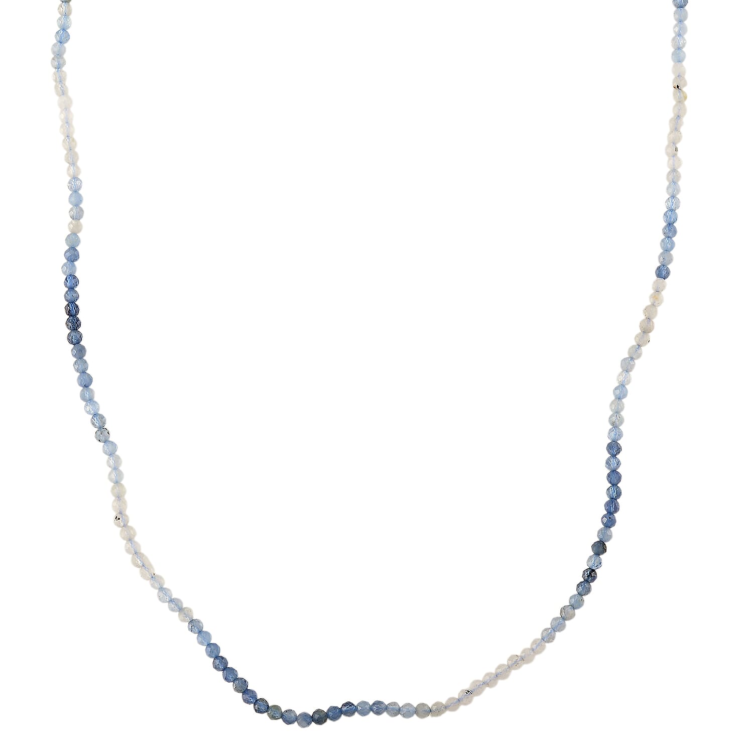 D'Joy Aquamarine Beads Necklace in Rhodium OverlaySterling Silver  28.000  Ct.