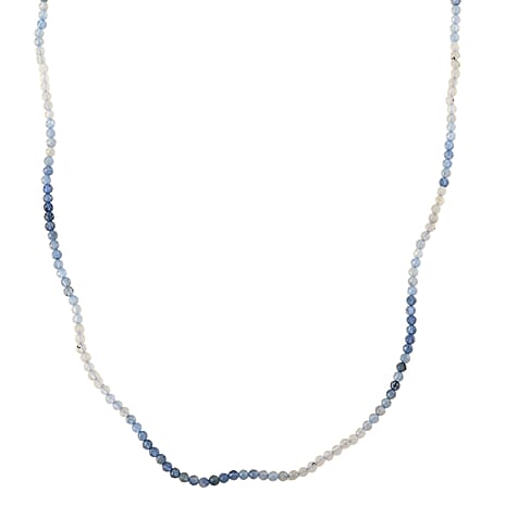 D'Joy Aquamarine Beads Necklace in Rhodium OverlaySterling Silver  28.000  Ct.