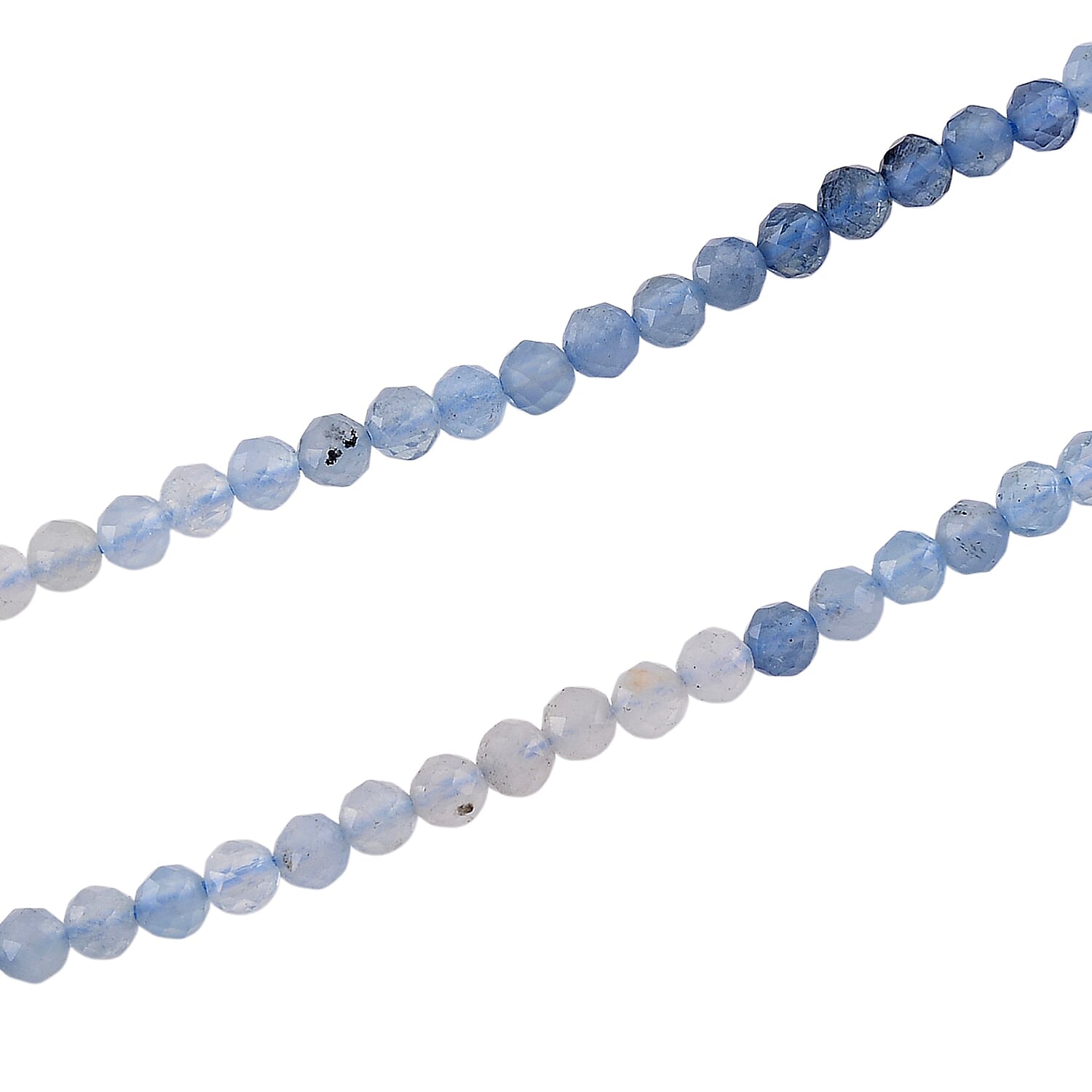 D'Joy Aquamarine Beads Necklace in Rhodium OverlaySterling Silver  28.000  Ct.