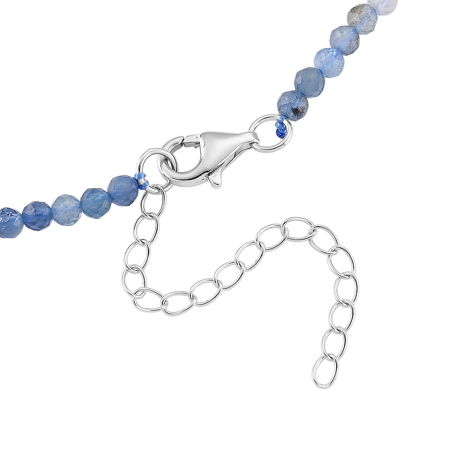 D'Joy Aquamarine Beads Necklace in Rhodium OverlaySterling Silver  28.000  Ct.