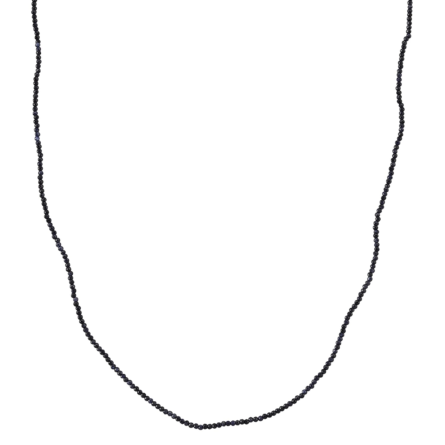 D'Joy - Ceylon Sapphire Adjustable Beads Necklace (Size - 18-2 Ext) in Rhodium Overlay Sterling Silver 12.00 Ct.
