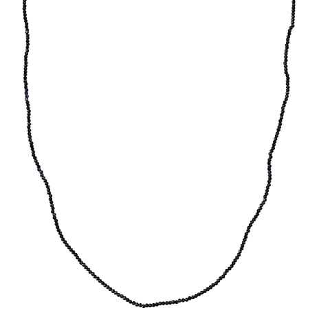 D'Joy - Ceylon Sapphire Adjustable Beads Necklace (Size - 18-2 Ext) in Rhodium Overlay Sterling Silver 12.00 Ct.