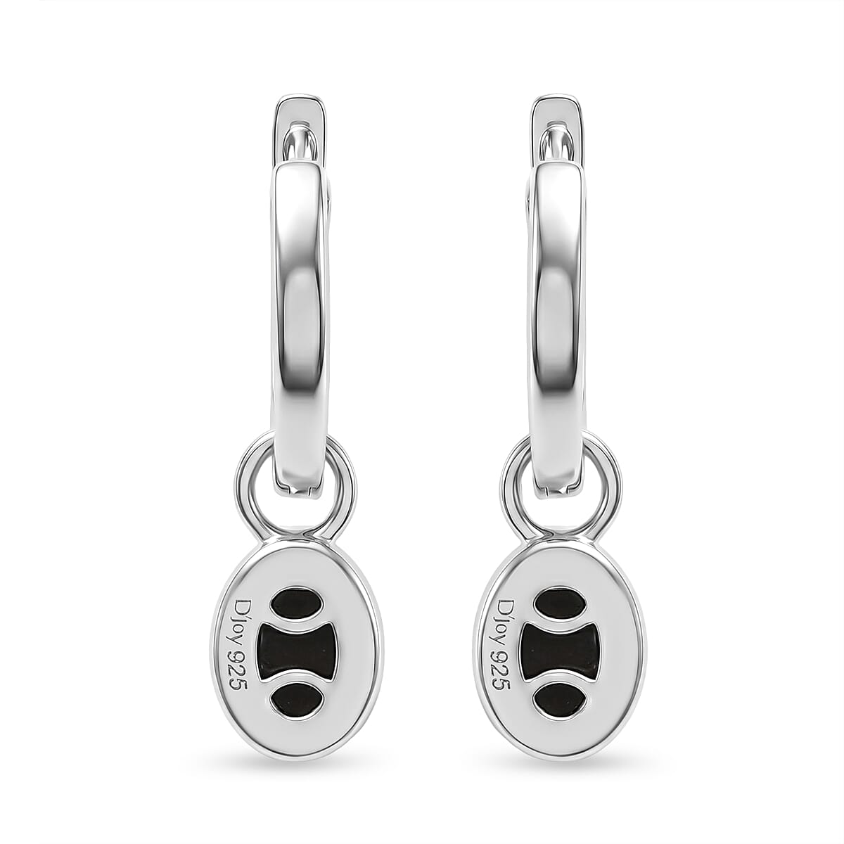 D'Joy - Ammolite Hoop Earring in Rhodium Overlay Sterling Silver 1.70 Ct.