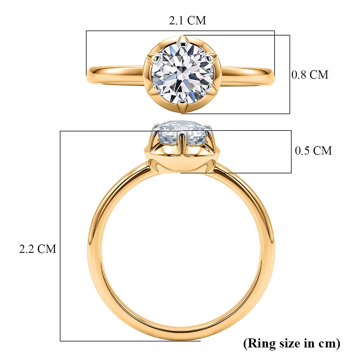Luxuriant Lab Grown Diamond Ring in 18K YG VermeilSterling Silver  1.380  Ct.