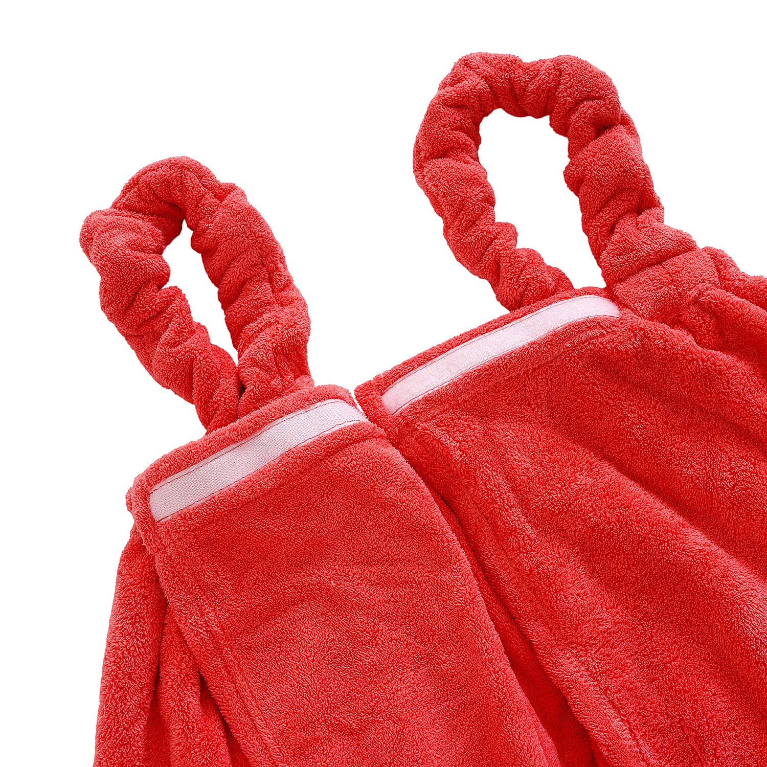 LIVMORE 2-Piece Wearable Bath Towel with Pocket & Matching Hair Towel Wrap (140 x 82cm) - Coral