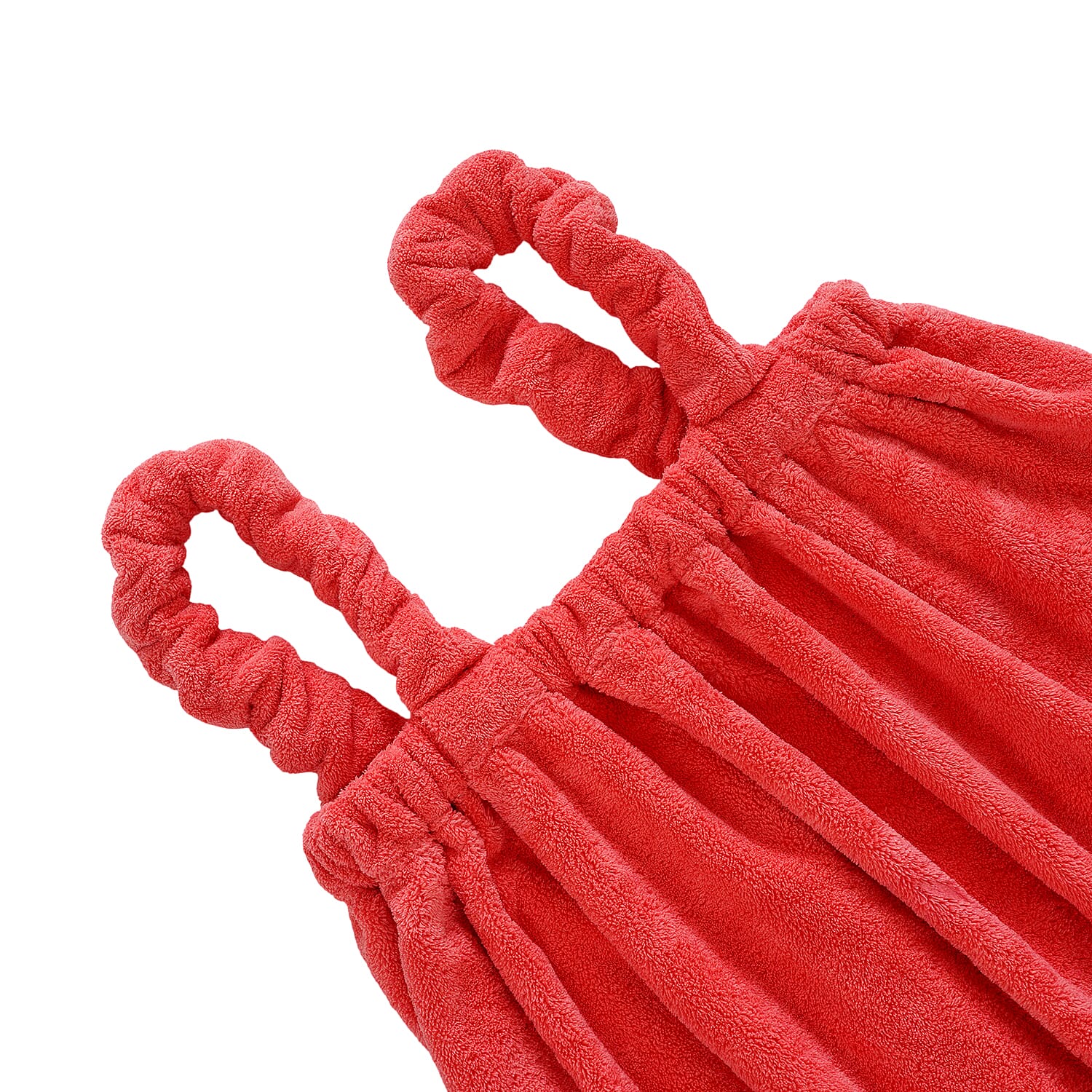 LIVMORE 2-Piece Wearable Bath Towel with Pocket & Matching Hair Towel Wrap (140 x 82cm) - Coral