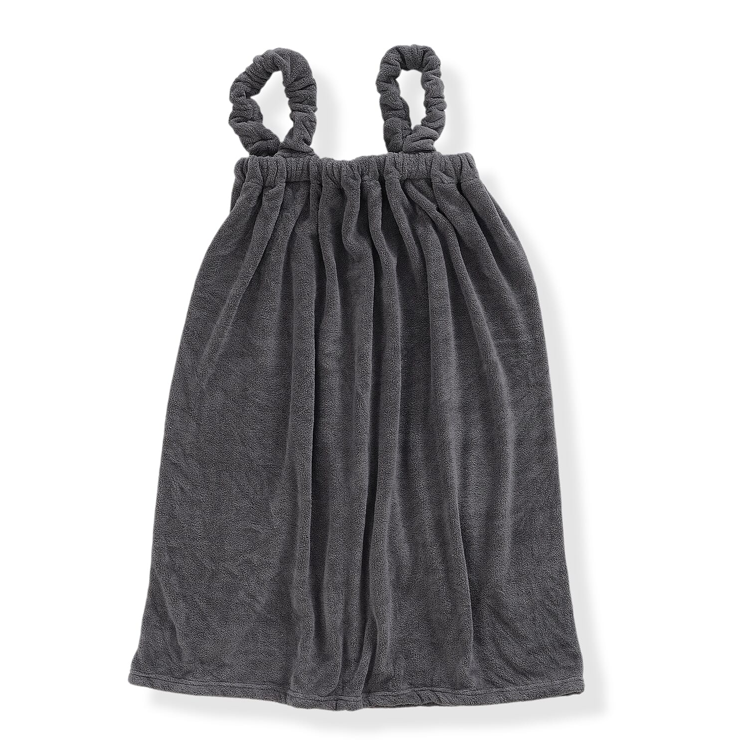 LIVMORE 2-Piece Wearable Bath Towel with Pocket & Matching Hair Towel Wrap (140 x 82cm) - Grey