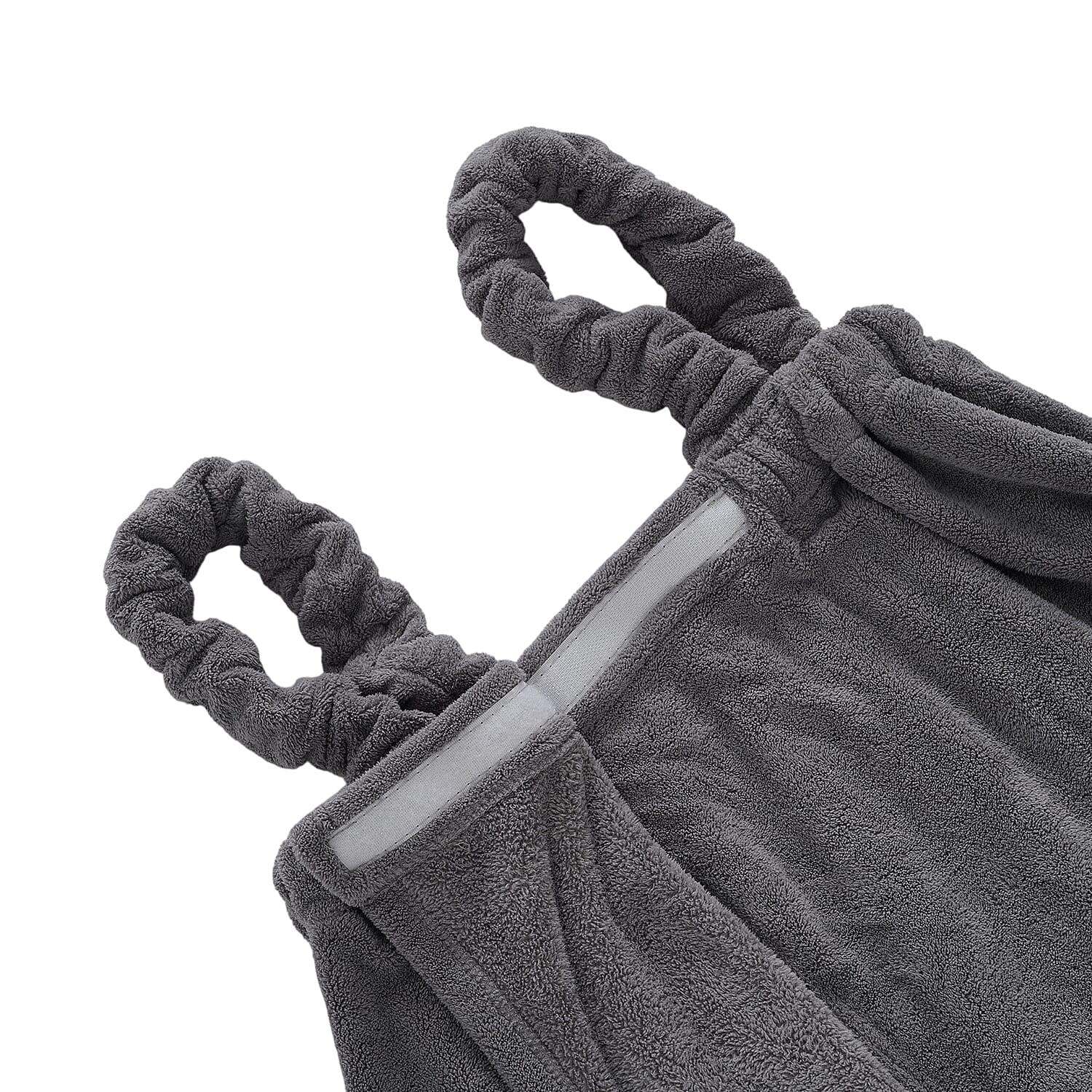 LIVMORE 2-Piece Wearable Bath Towel with Pocket & Matching Hair Towel Wrap (140 x 82cm) - Grey