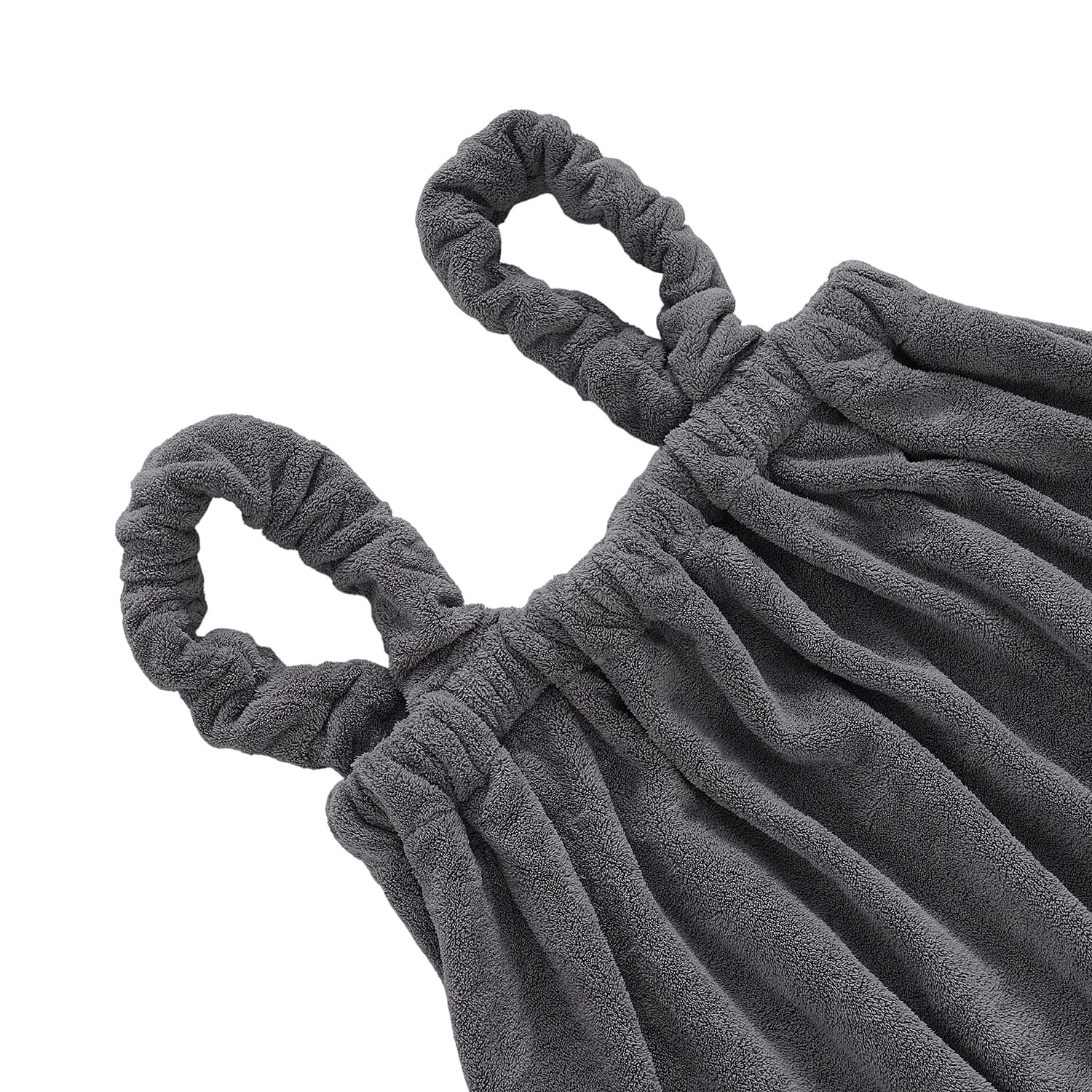 LIVMORE 2-Piece Wearable Bath Towel with Pocket & Matching Hair Towel Wrap (140 x 82cm) - Grey