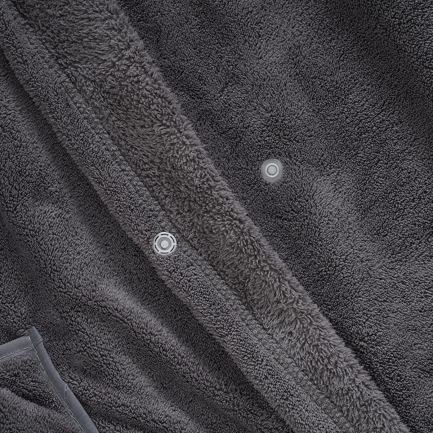 LIVMORE 2-Piece Wearable Bath Towel with Pocket & Matching Hair Towel Wrap (140 x 82cm) - Grey