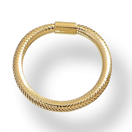 Maestro Collection  9K Yellow Gold Stretchable Ring (Size L TO P) Medium