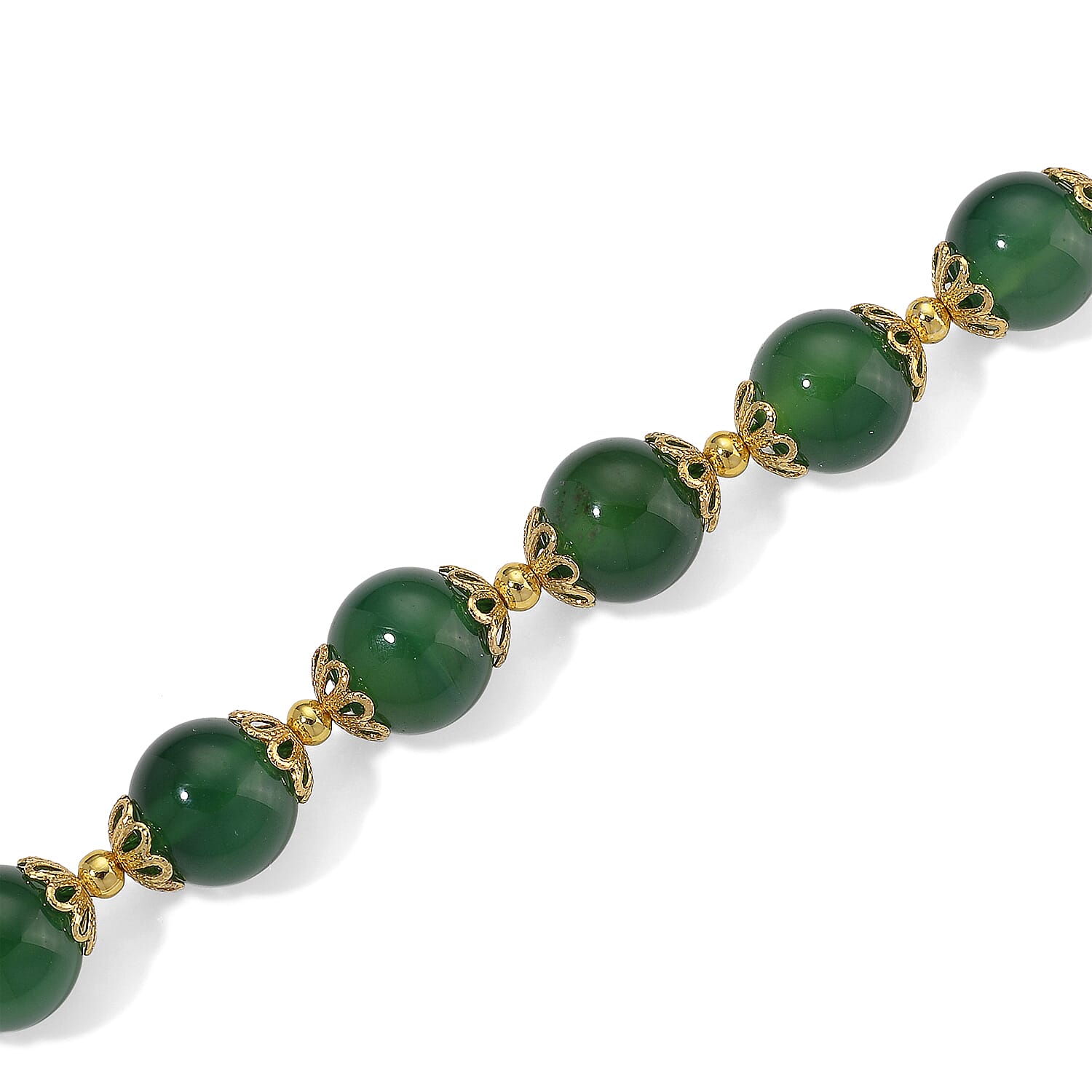 Green Onyx Adjustable Beads Necklace (Size - 18-2 Ext) with Lobster Clasp 205.00 Ct.