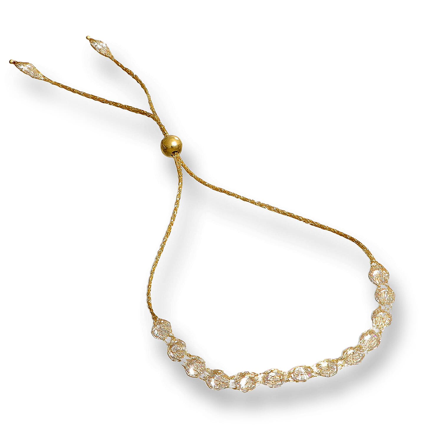 9K Yellow Gold Cubic Zirconia Bracelet (Size - 6.5 To 9.5) 2.22 Ct