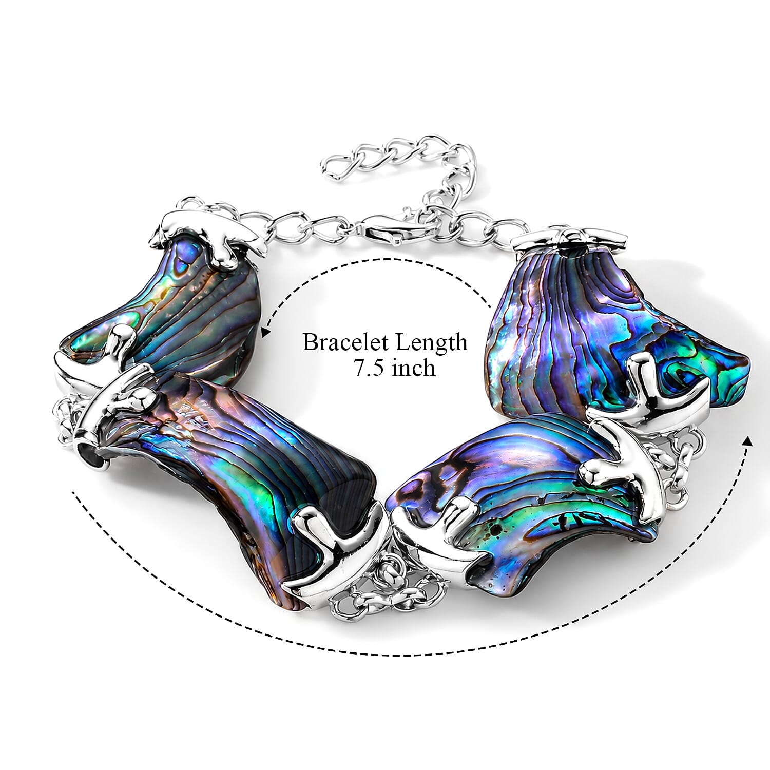 Abalone Shell Adjustable Beads Bracelet (Size - 7.5-1.5 Ext) 55.00 Ct.