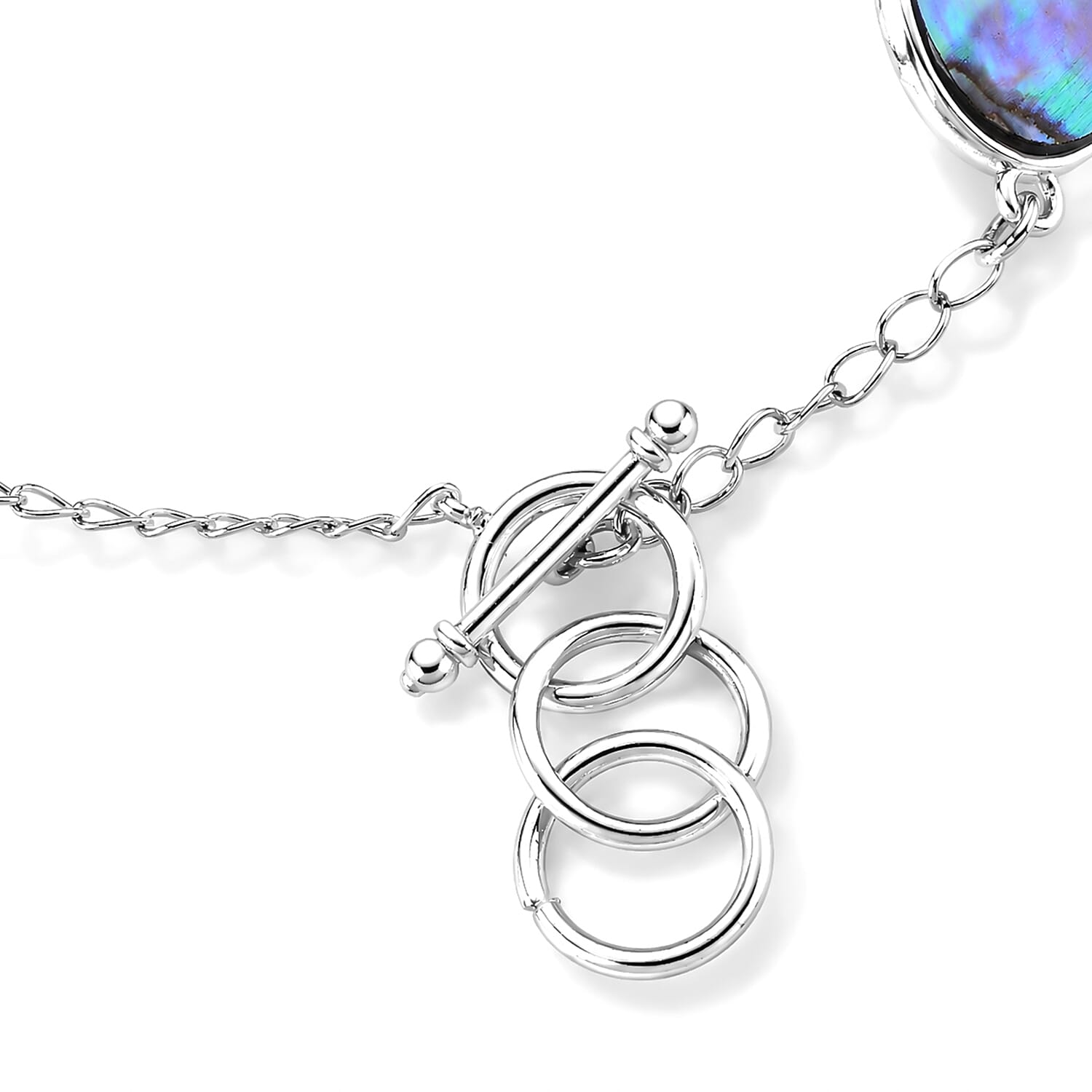 Abalone Shell Adjustable Beads Bracelet (Size - 8-1 Ext) with T-Bar Clasp 45.00 Ct.