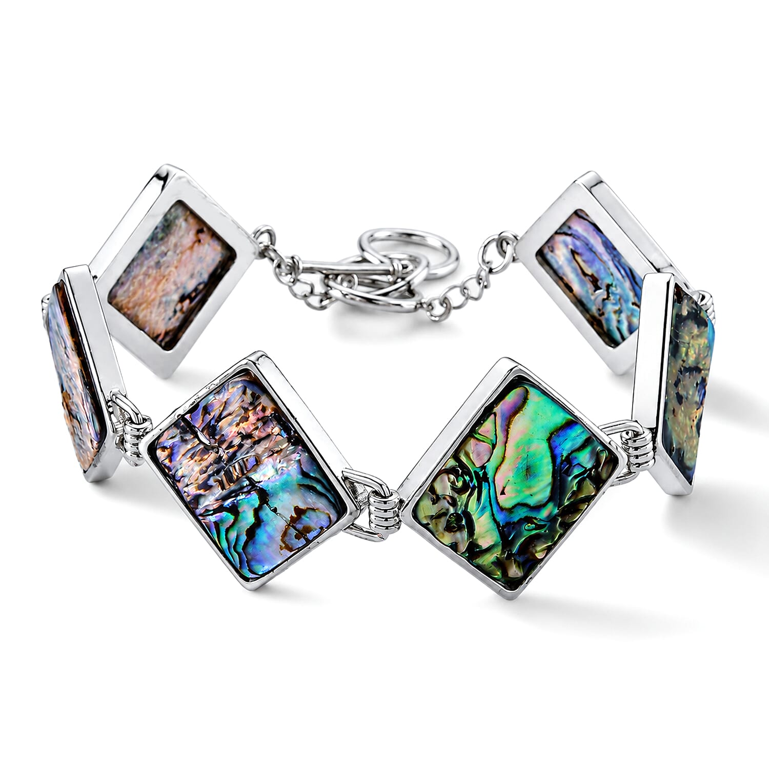 Abalone Shell Adjustable Beads Bracelet (Size - 7.5-1 Ext) with T-Bar Clasp 75.00 Ct.