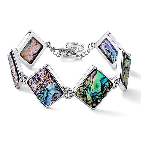 Abalone Shell Adjustable Beads Bracelet (Size - 7.5-1 Ext) with T-Bar Clasp 75.00 Ct.