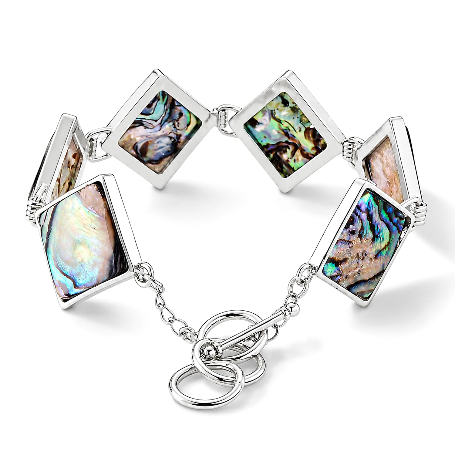 Abalone Shell Adjustable Beads Bracelet (Size - 7.5-1 Ext) with T-Bar Clasp 75.00 Ct.