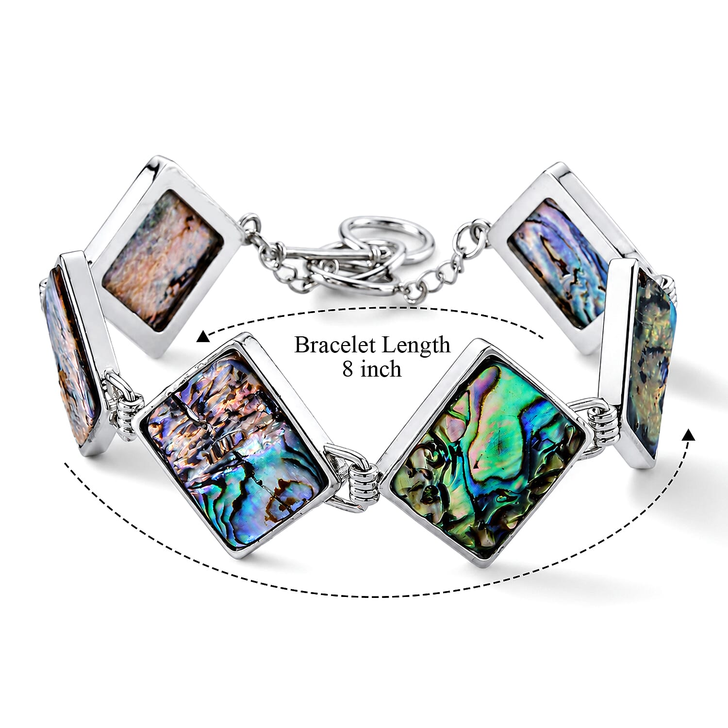 Abalone Shell Adjustable Beads Bracelet (Size - 7.5-1 Ext) with T-Bar Clasp 75.00 Ct.