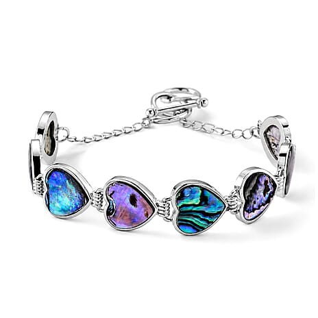 Abalone Shell Adjustable Beads Bracelet (Size - 7.5-1 Ext) with T-Bar Clasp 50.00 Ct.