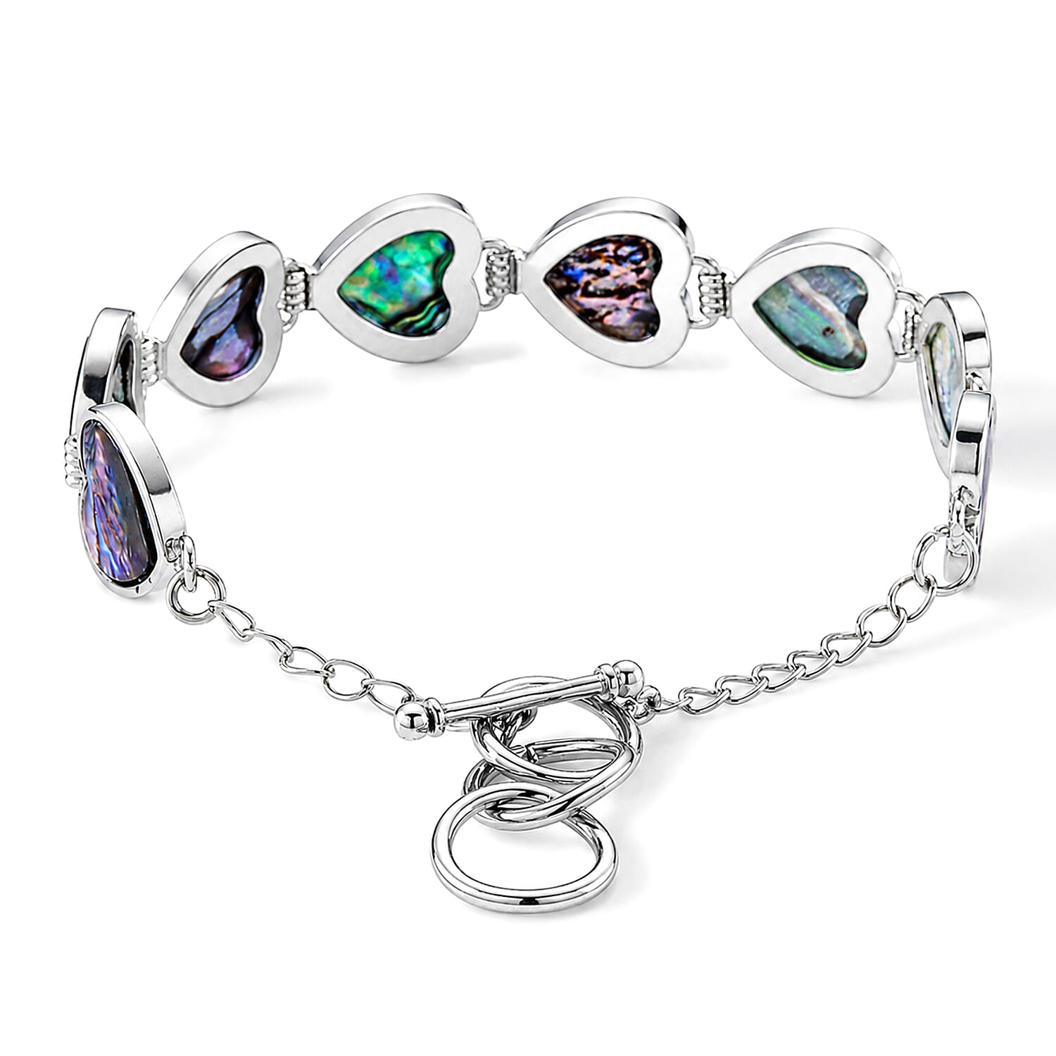 Abalone Shell Adjustable Beads Bracelet (Size - 7.5-1 Ext) with T-Bar Clasp 50.00 Ct.