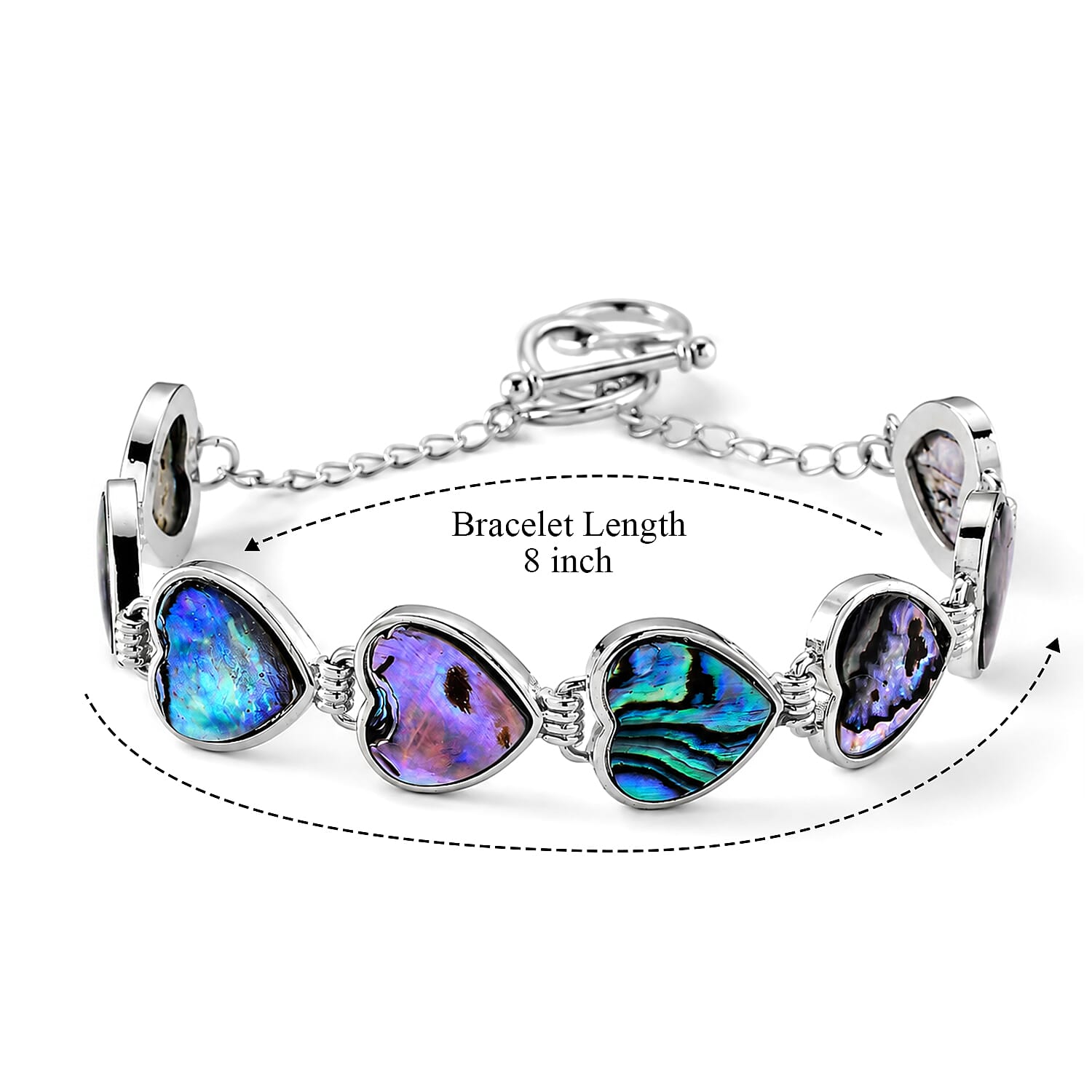 Abalone Shell Adjustable Beads Bracelet (Size - 7.5-1 Ext) with T-Bar Clasp 50.00 Ct.