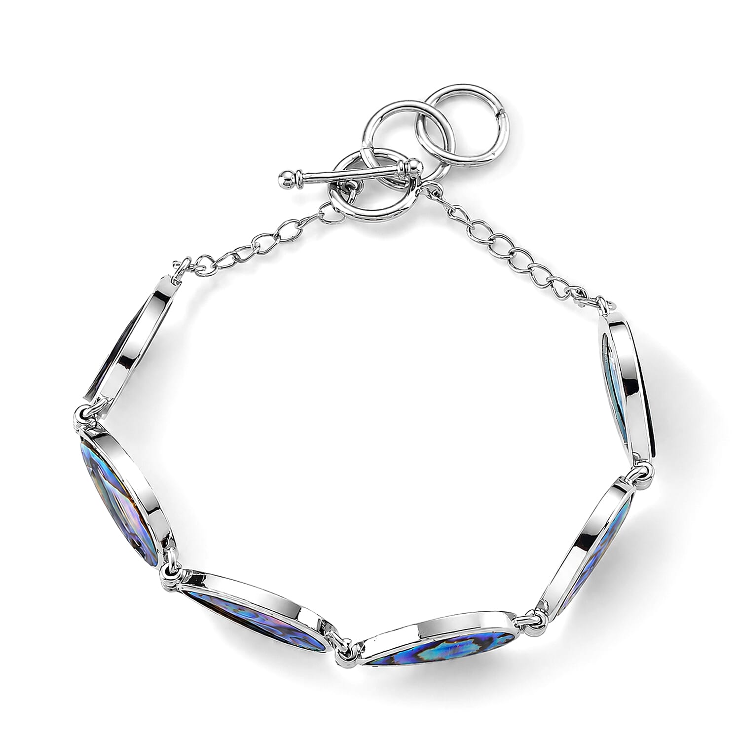 Abalone Shell Adjustable Beads Bracelet (Size - 7.5-1 Ext) with T-Bar Clasp 55.00 Ct.
