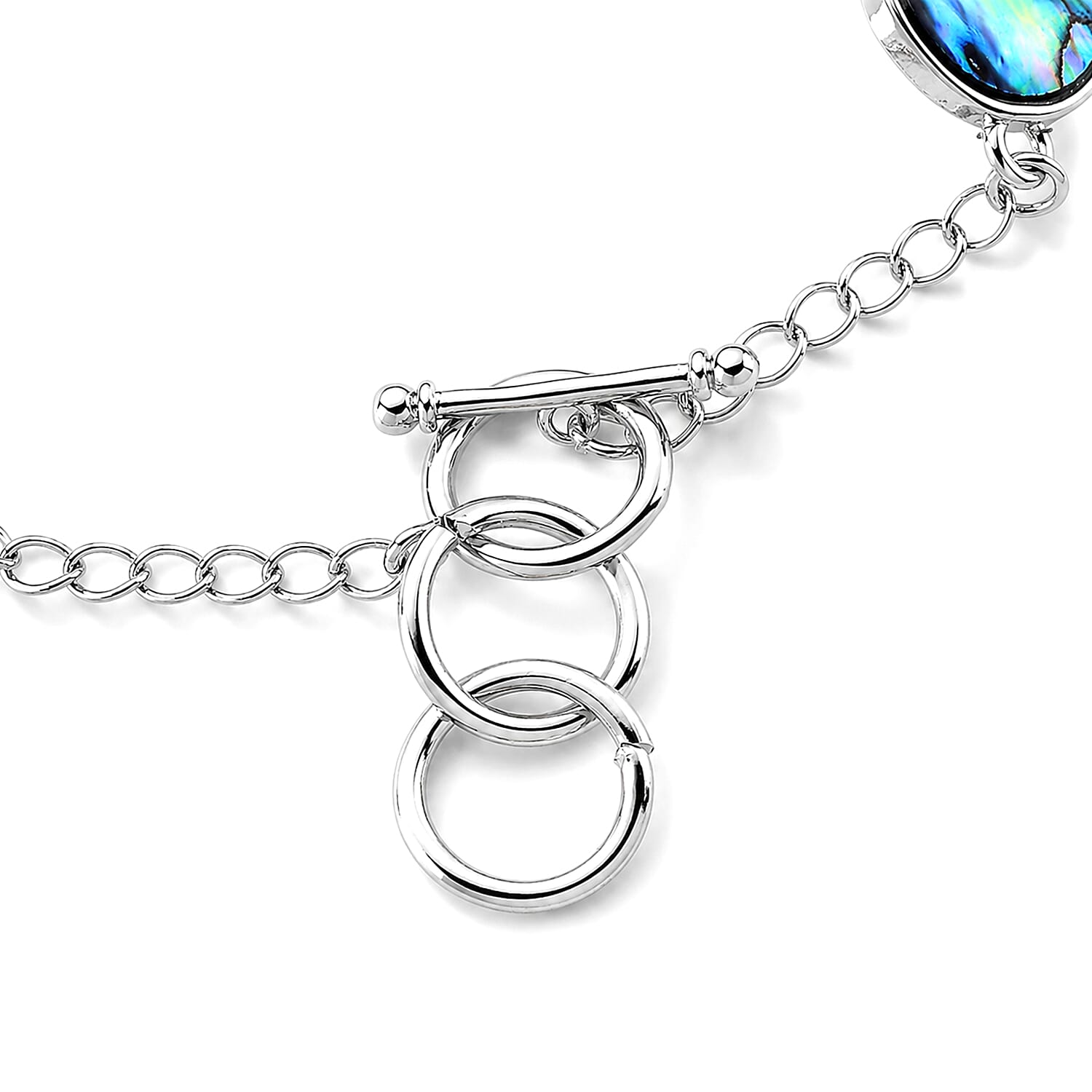 Abalone Shell Adjustable Beads Bracelet (Size - 7-1 Ext) with T-Bar Clasp 45.00 Ct.