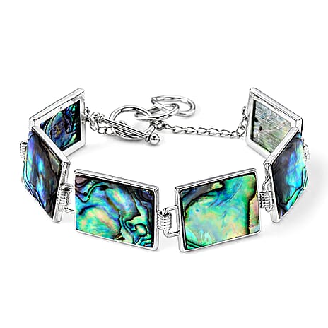 Abalone Shell Adjustable Beads Bracelet (Size - 8-1 Ext) with T-Bar Clasp 60.00 Ct.