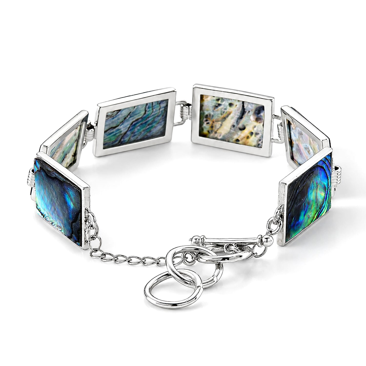 Abalone Shell Adjustable Beads Bracelet (Size - 8-1 Ext) with T-Bar Clasp 60.00 Ct.