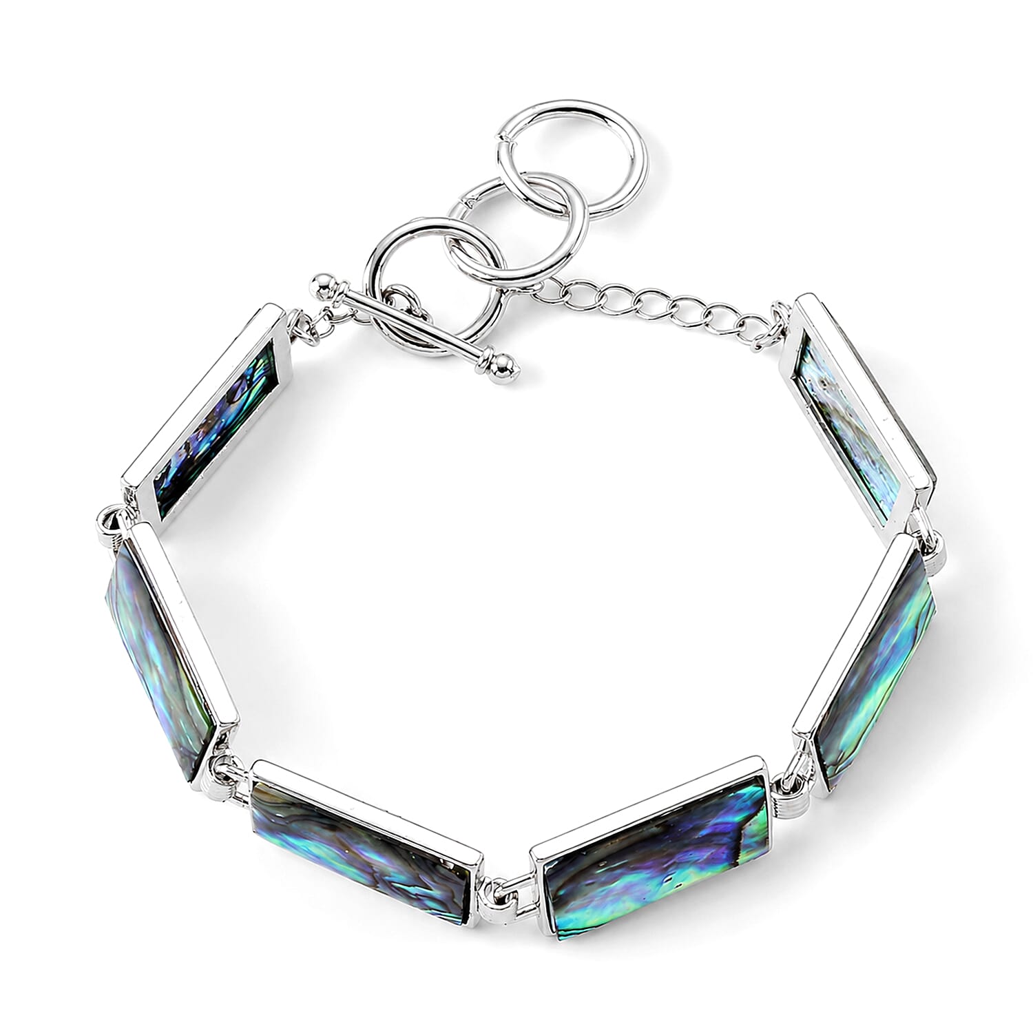 Abalone Shell Adjustable Beads Bracelet (Size - 8-1 Ext) with T-Bar Clasp 60.00 Ct.