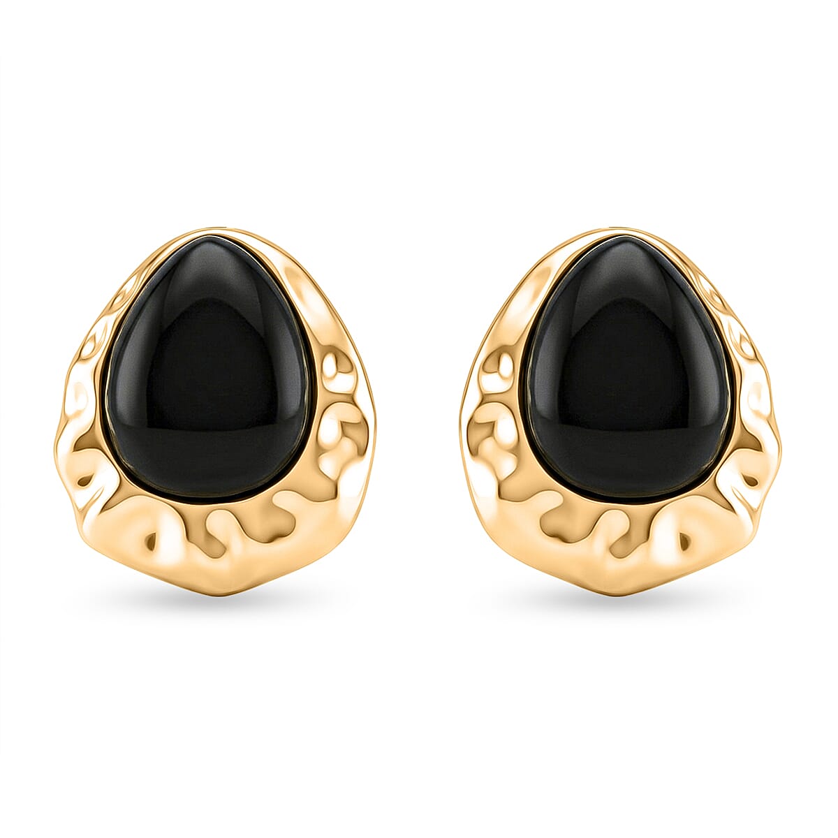 Shungite Bezel Stud Earring with Push Back 20.00 Ct.