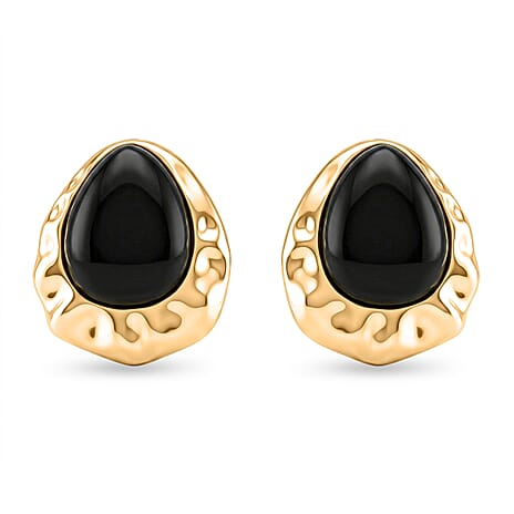 Shungite Bezel Stud Earring with Push Back 20.00 Ct.