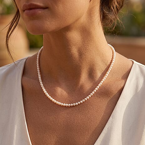 LA Close Out Deal- White Fresh Water Pearl Necklace (Size - 18-2 Ext)
