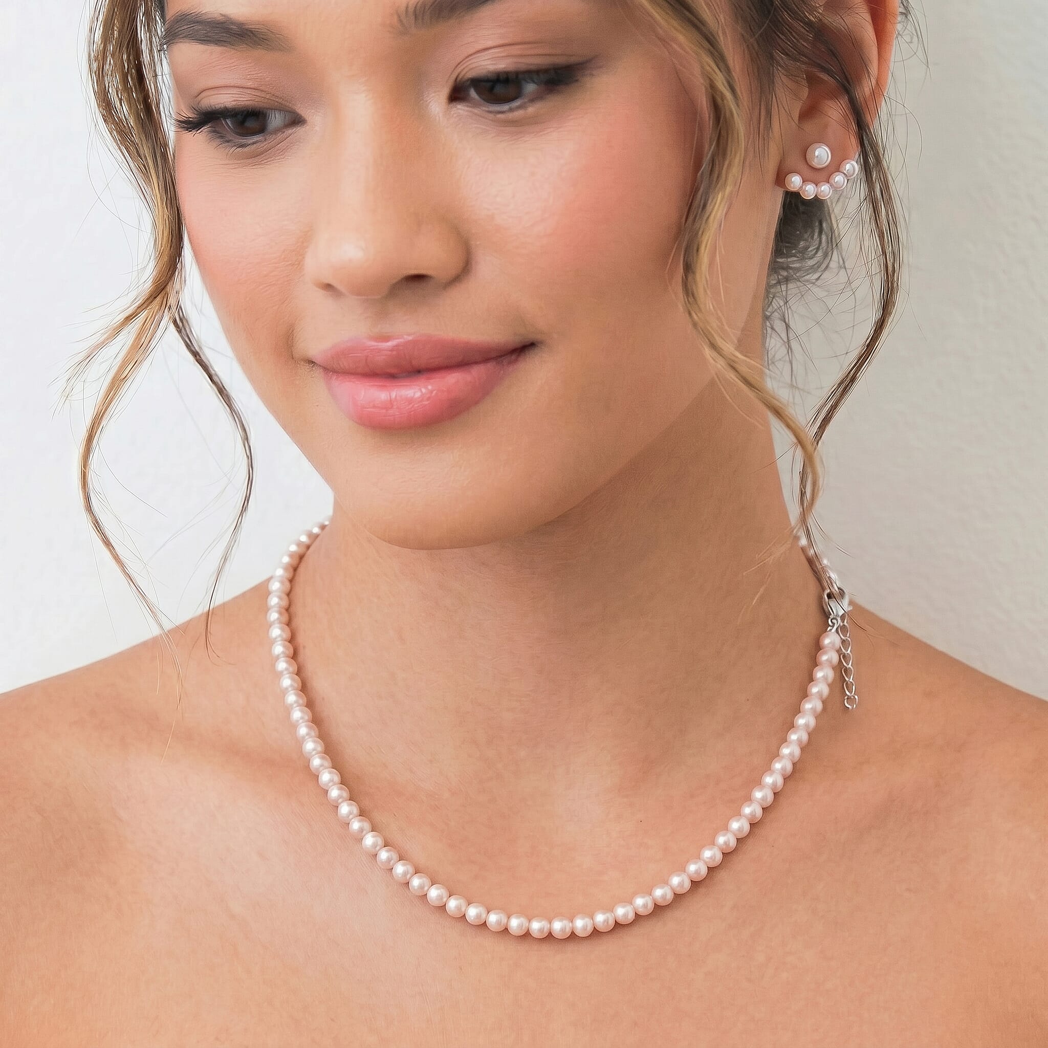 White Fresh Water Pearl Adjustable Necklace (Size - 18-2 Ext) 57.00 Ct.