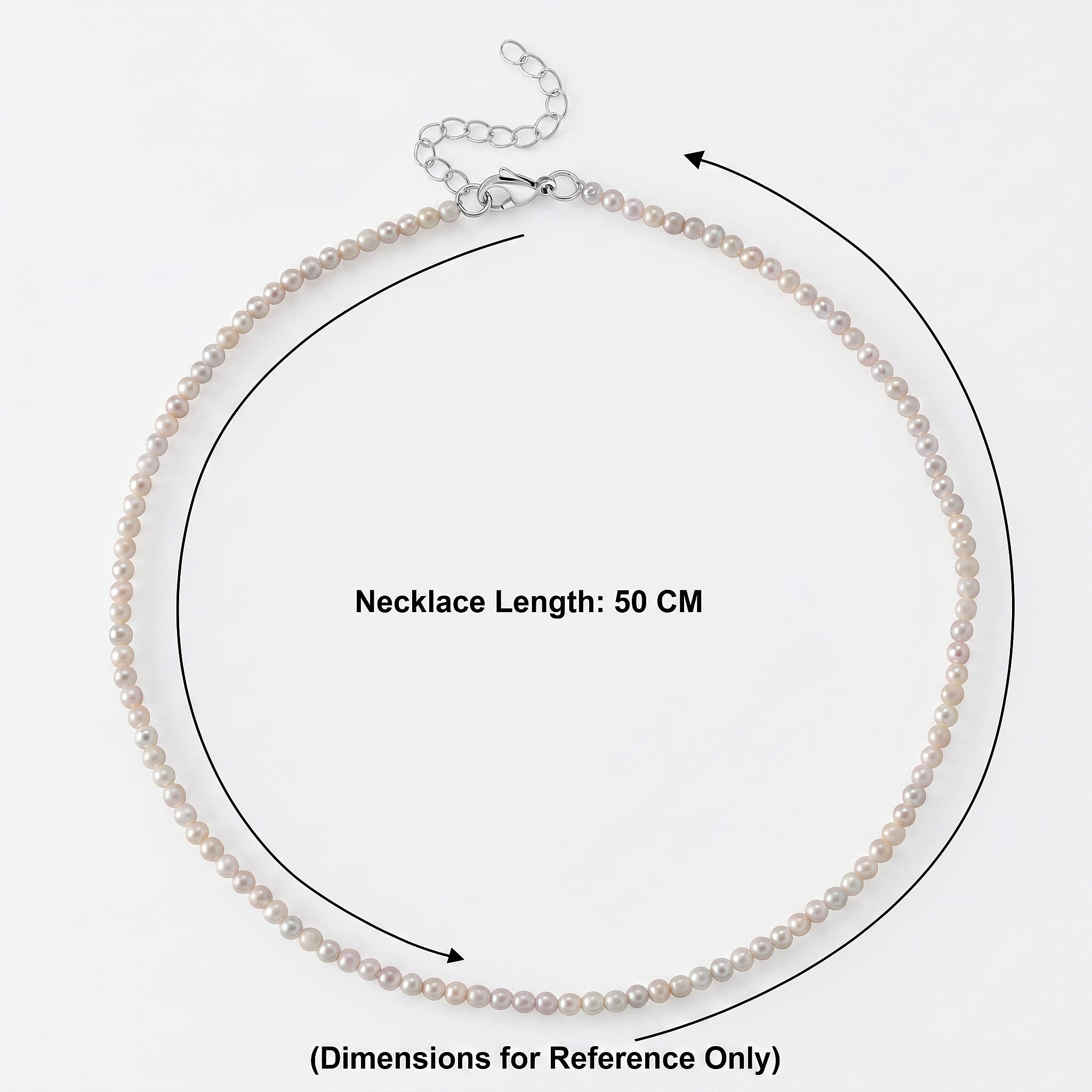 White Fresh Water Pearl Adjustable Necklace (Size - 18-2 Ext) 57.00 Ct.