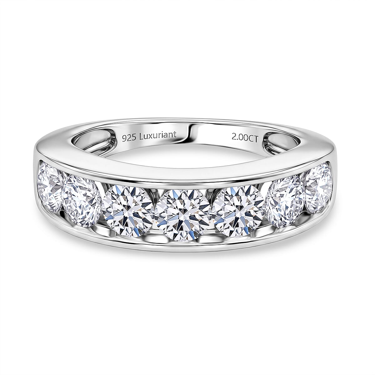 Luxuriant Lab Grown Diamond Ring in Rhodium OverlaySterling Silver, Silver Wt.5 Gms  2.051  Ct.