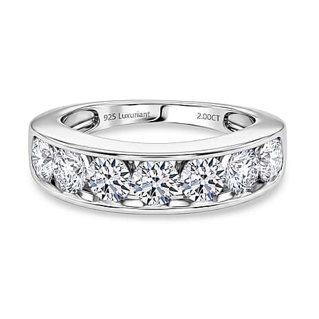 Luxuriant Lab Grown Diamond Ring in Rhodium OverlaySterling Silver, Silver Wt.5 Gms  2.051  Ct.