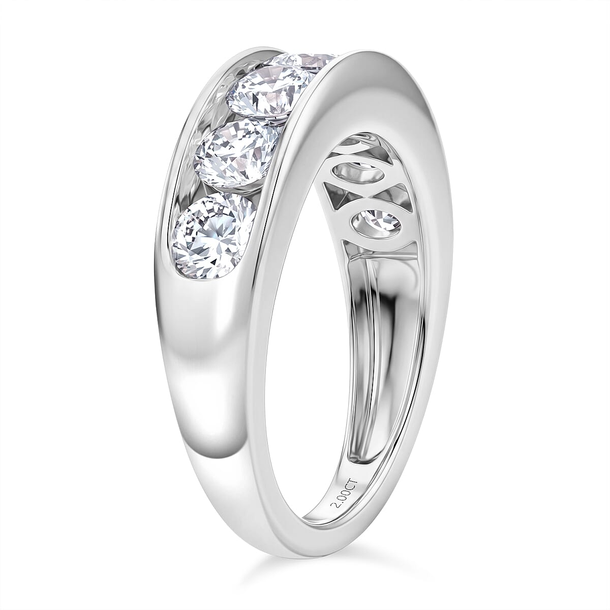 Luxuriant Lab Grown Diamond Ring in Rhodium OverlaySterling Silver, Silver Wt.5 Gms  2.051  Ct.