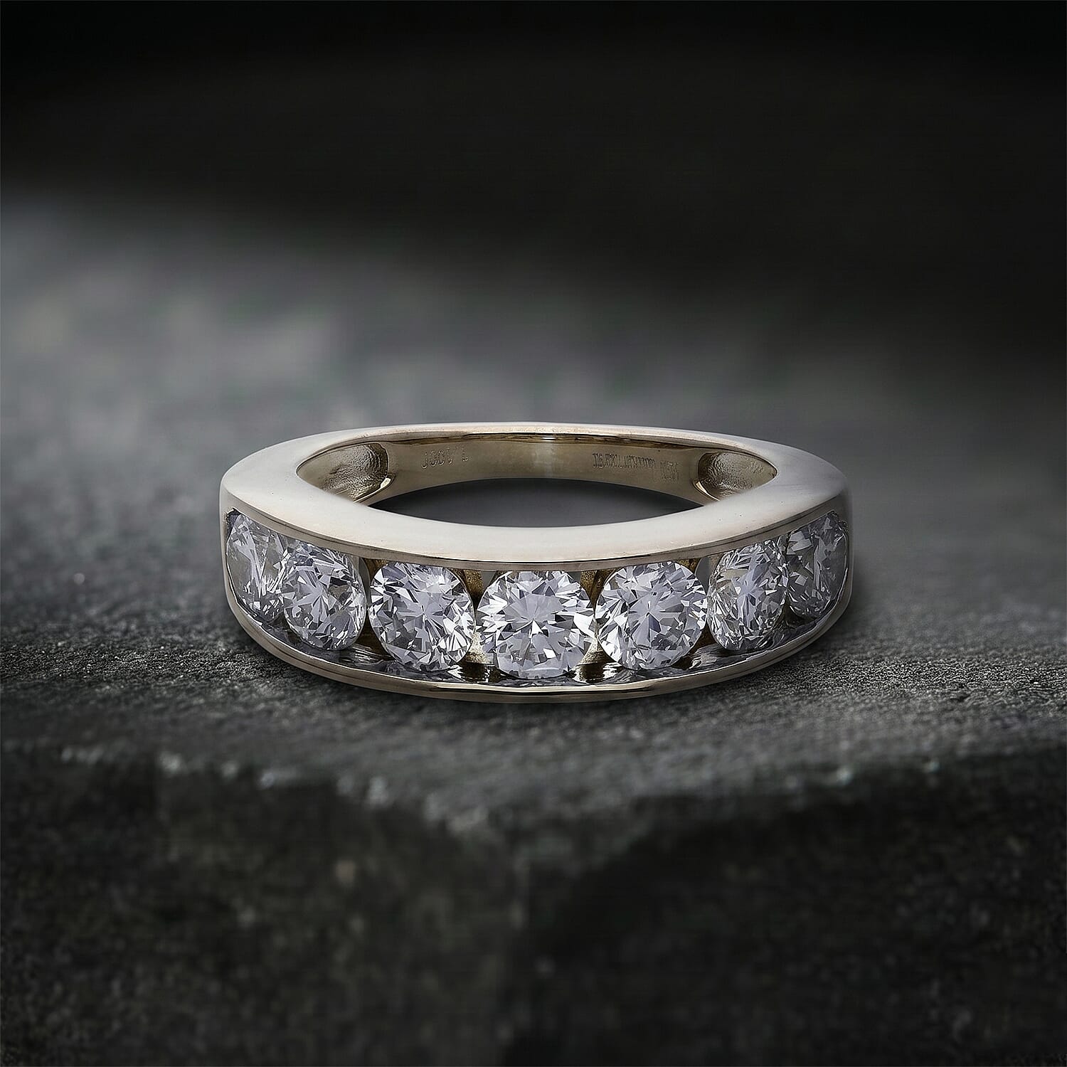 Luxuriant - SGL Certified Lab Grown Diamond (SI-G-H) Half Eternity Band Ring in 18K Vermeil Yellow Gold Plated Sterling Silver 2.05 Ct.