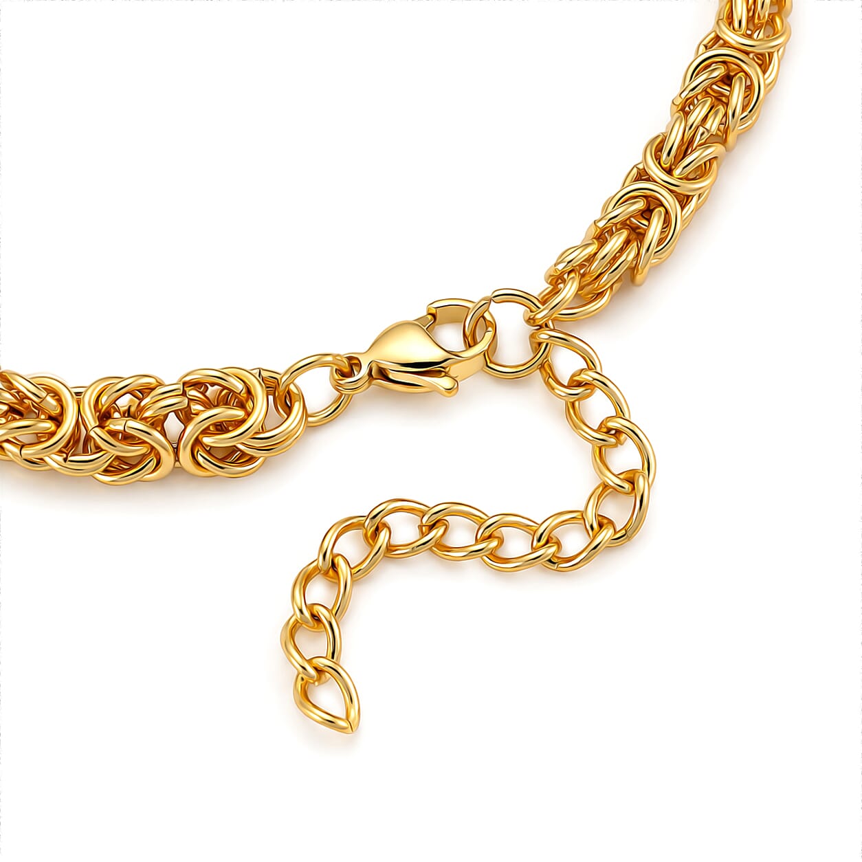 GENOA TIME V2 Byzantine Chain Watch PC21S Japan Movement 3ATM WR Golden Sunshine Dial & PNP Gold Plating Alloy Case Women's Watch with Byzantine Stainless Steel Chain