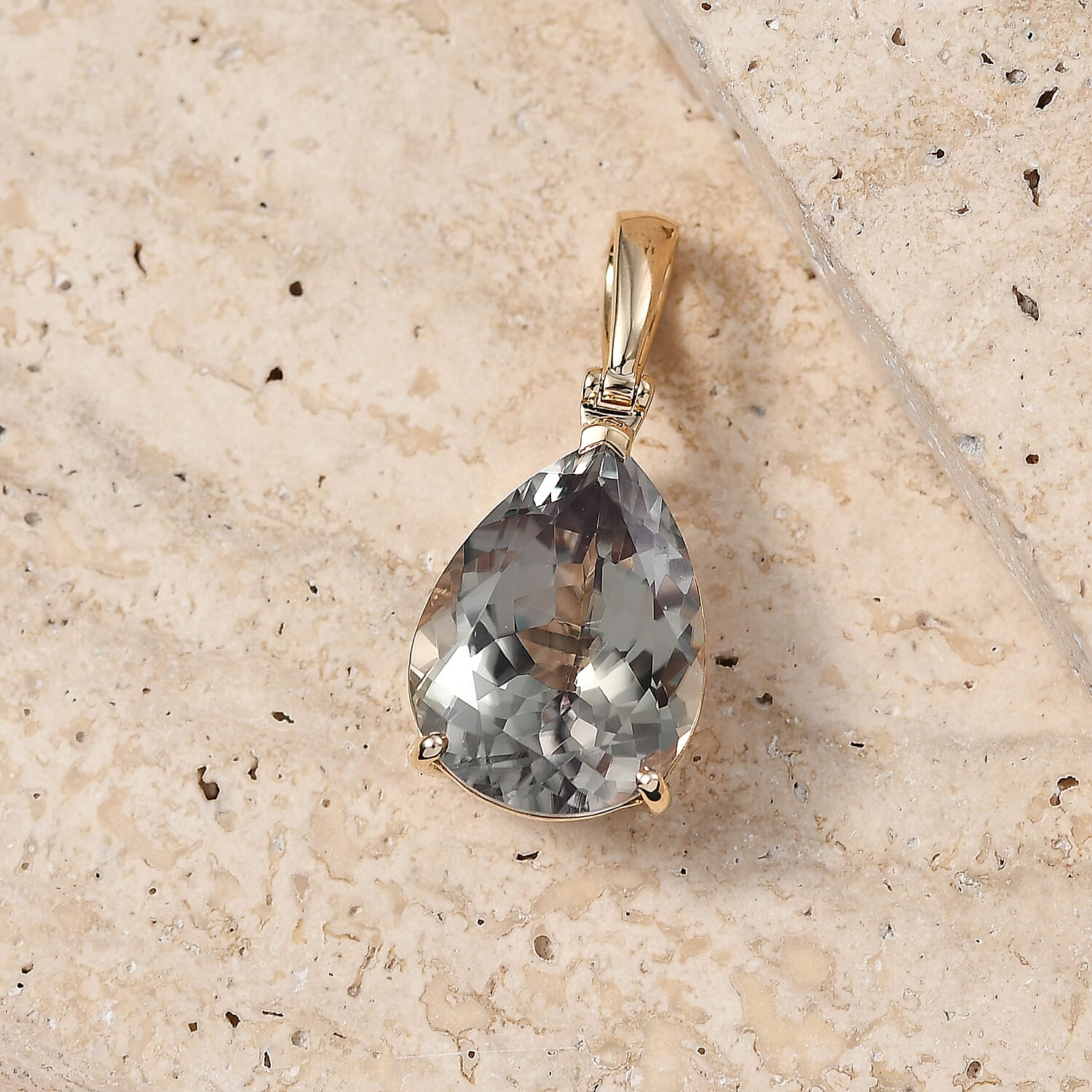 Rhapsody - 18K Yellow Gold AAAA Turkizite Solitaire Pendant 20.18 Ct, Gold Wt. 4.00 Gms