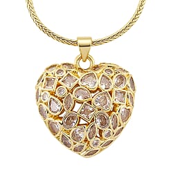 White Cubic Zirconia Necklace (Size - 20-1.5 Ext) in Yellow Gold Tone 2.00 Ct.