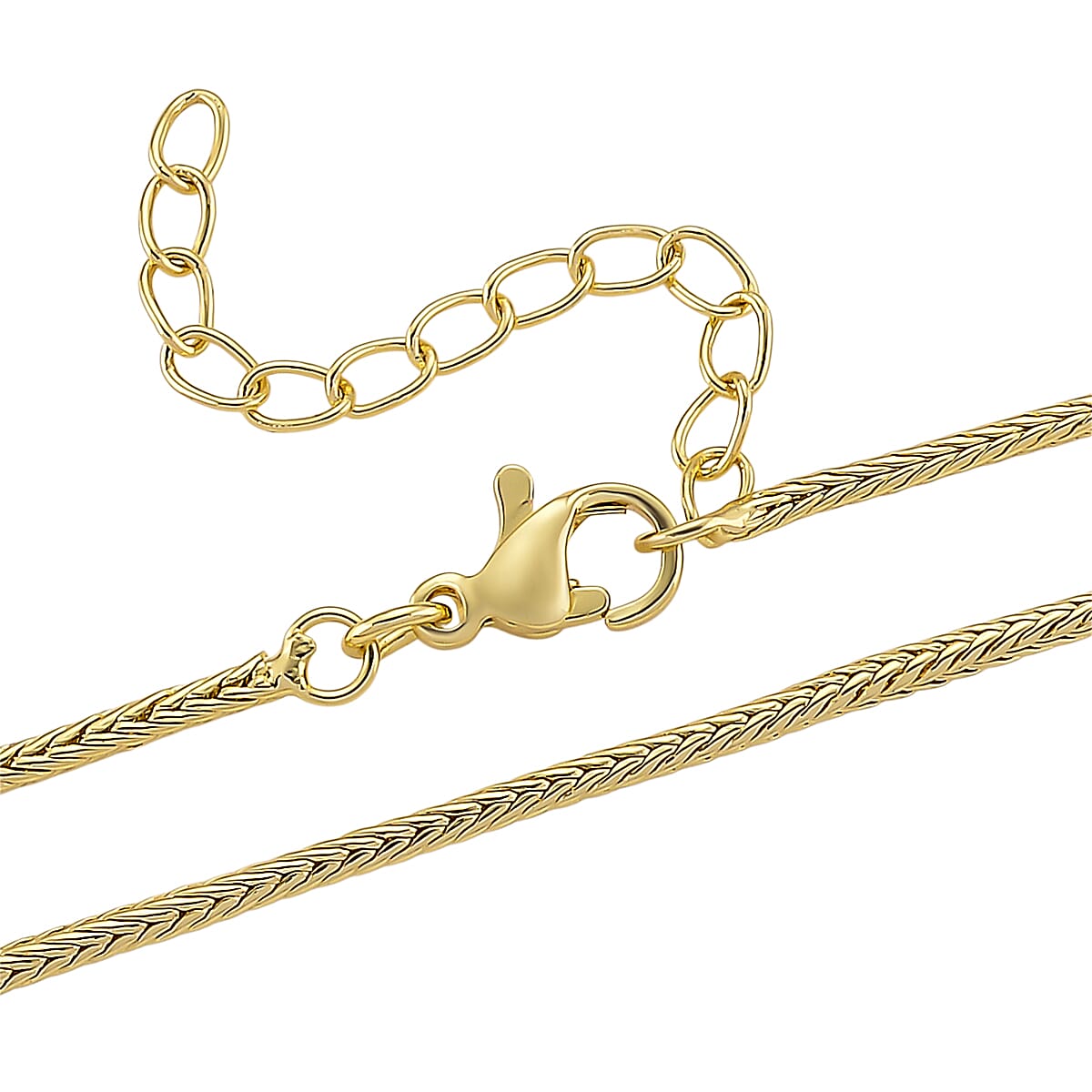 White Cubic Zirconia Necklace (Size - 20-1.5 Ext) in Yellow Gold Tone 2.00 Ct.